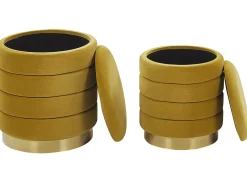 Säilytys<Beliani Rahi Sametti Säilytystila Sinapinkeltainen 2 Kpl Garland