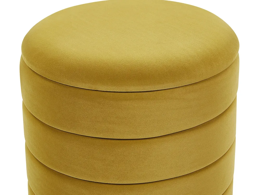 Säilytys<Beliani Rahi Sametti Säilytystila Sinapinkeltainen 2 Kpl Garland