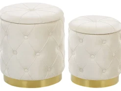 Hot Beliani Rahi Sametti Säilytystila Valkoinen 2 Kpl Pueblo