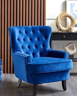 Discount Beliani Rahi Sametti Säilytystila Laivastonsininen 45 Cm Brewton