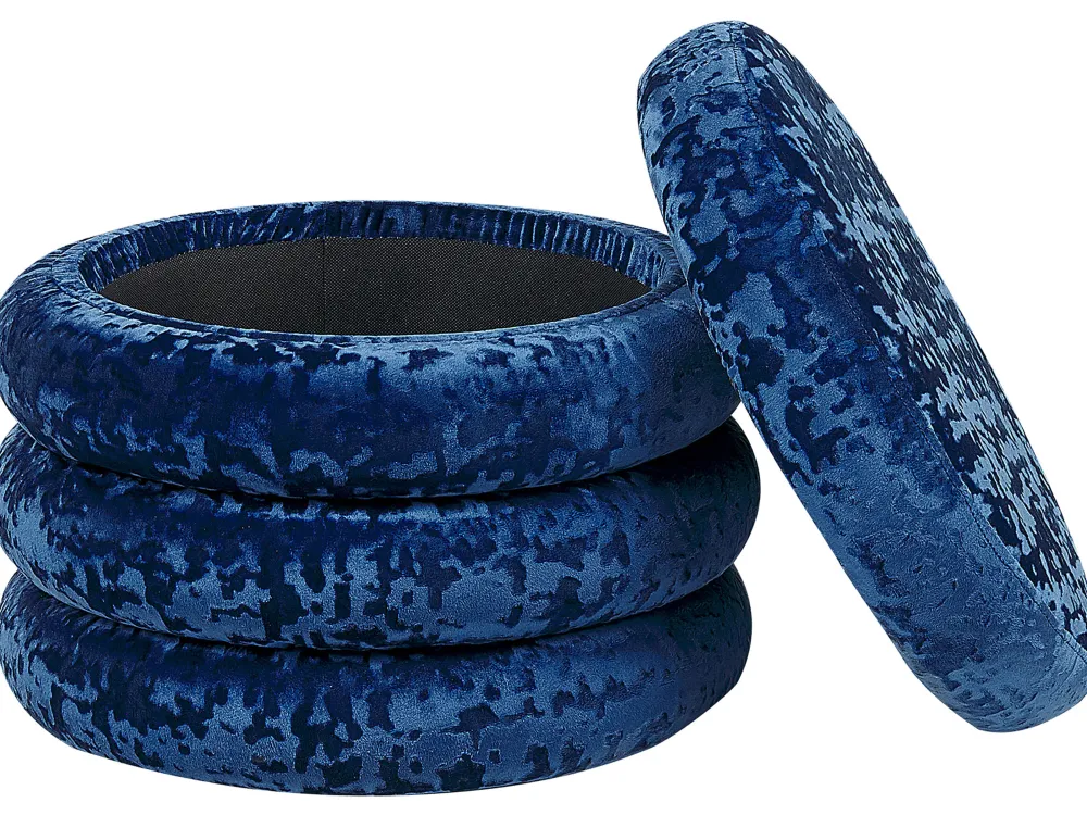 Discount Beliani Rahi Sametti Säilytystila Laivastonsininen 45 Cm Brewton