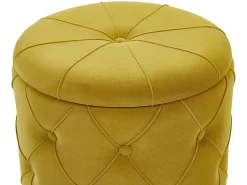 Säilytys<Beliani Rahi Sametti Säilytystila Sinapinkeltainen 2 Kpl Pueblo