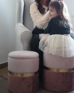 Säilytys<Beliani Rahi Sametti Säilytystila Vaaleanpunainen 2 Kpl Wichita