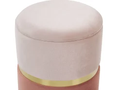 Säilytys<Beliani Rahi Sametti Säilytystila Vaaleanpunainen 2 Kpl Wichita