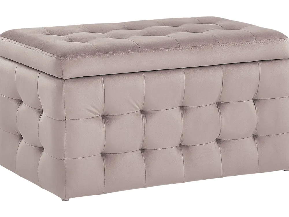 Sale Beliani Rahi Sametti Säilytystila Vaaleanpunainen 72 X 42 Cm Michigan