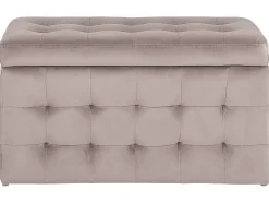 Sale Beliani Rahi Sametti Säilytystila Vaaleanpunainen 72 X 42 Cm Michigan