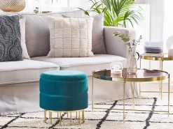 Fashion Beliani Rahi Sametti Säilytystila Sinivihrea 37 Cm Elgin