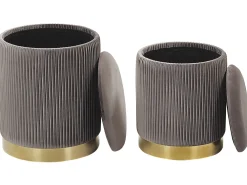 Hot Beliani Rahi Sametti Säilytystila Harmaa 2 Kpl Miramar