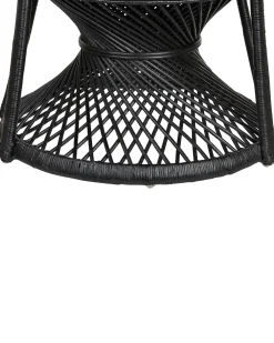 Ulkokalusteet<Beliani Riikinkukkotuoli Rottinki Musta Emmanuelle