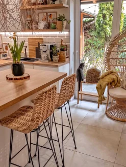 Tuolit<Beliani Riikinkukkotuoli Rottinki Luonnonvari Emmanuelle