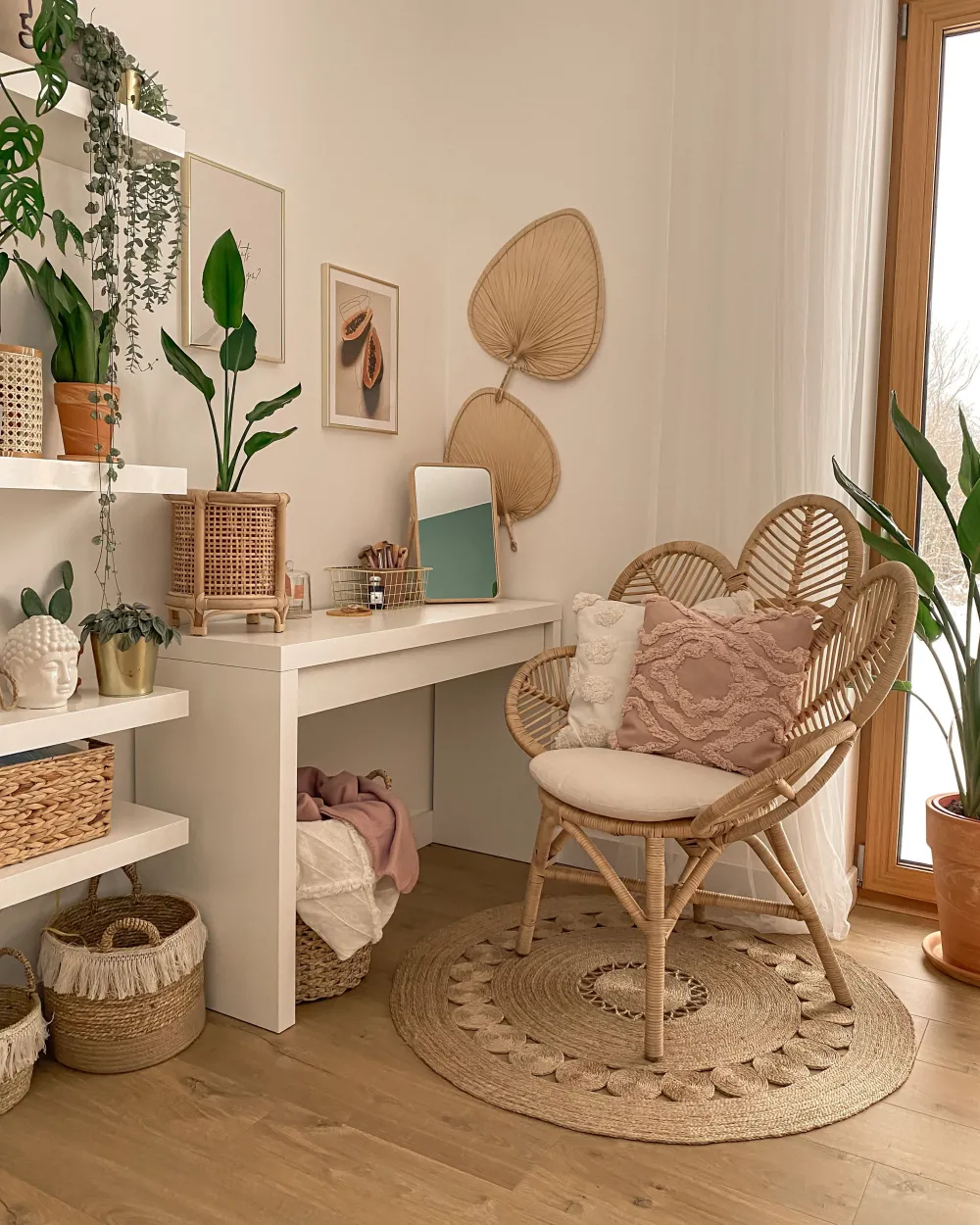 Ulkokalusteet<Beliani Riikinkukkotuoli Rottinki Luonnonvari Florentine