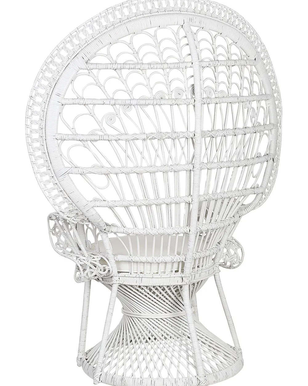 Tuolit<Beliani Riikinkukkotuoli Rottinki Valkoinen Emmanuelle