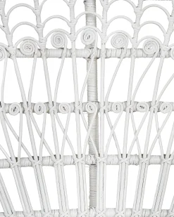 Tuolit<Beliani Riikinkukkotuoli Rottinki Valkoinen Emmanuelle