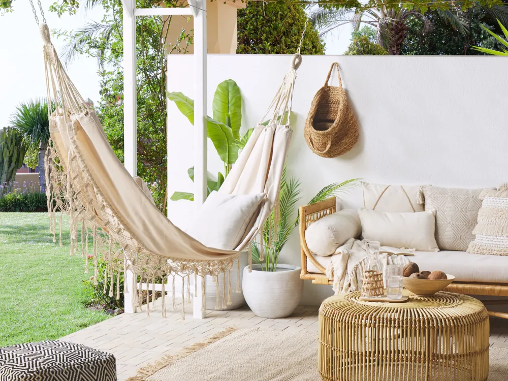 Ulkokalusteet<Beliani Riippumatto Puuvilla Beige Rocca