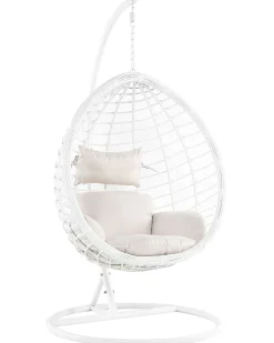 Nojatuolit<Beliani Riipputuoli Jalustalla Polyrottinki Valkoinen Fano