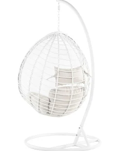 Nojatuolit<Beliani Riipputuoli Jalustalla Polyrottinki Valkoinen Fano