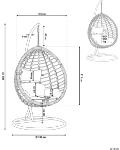 Nojatuolit<Beliani Riipputuoli Jalustalla Polyrottinki Valkoinen Fano