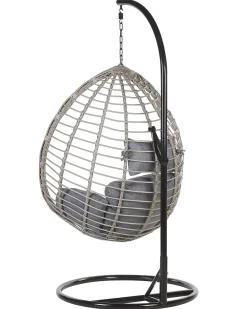 Cheap Beliani Riipputuoli Jalustalla Polyrottinki Harmaa Tollo