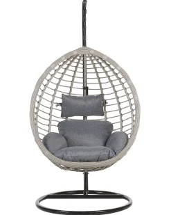 Cheap Beliani Riipputuoli Jalustalla Polyrottinki Harmaa Tollo