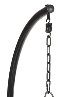 Outlet Beliani Riipputuoli Jalustalla Polyrottinki Harmaa Casoli