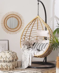 Nojatuolit<Beliani Riipputuoli Jalustalla Polyrottinki Luonnonvari Arsita