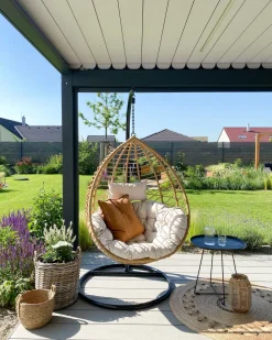 Nojatuolit<Beliani Riipputuoli Jalustalla Polyrottinki Luonnonvari Arsita