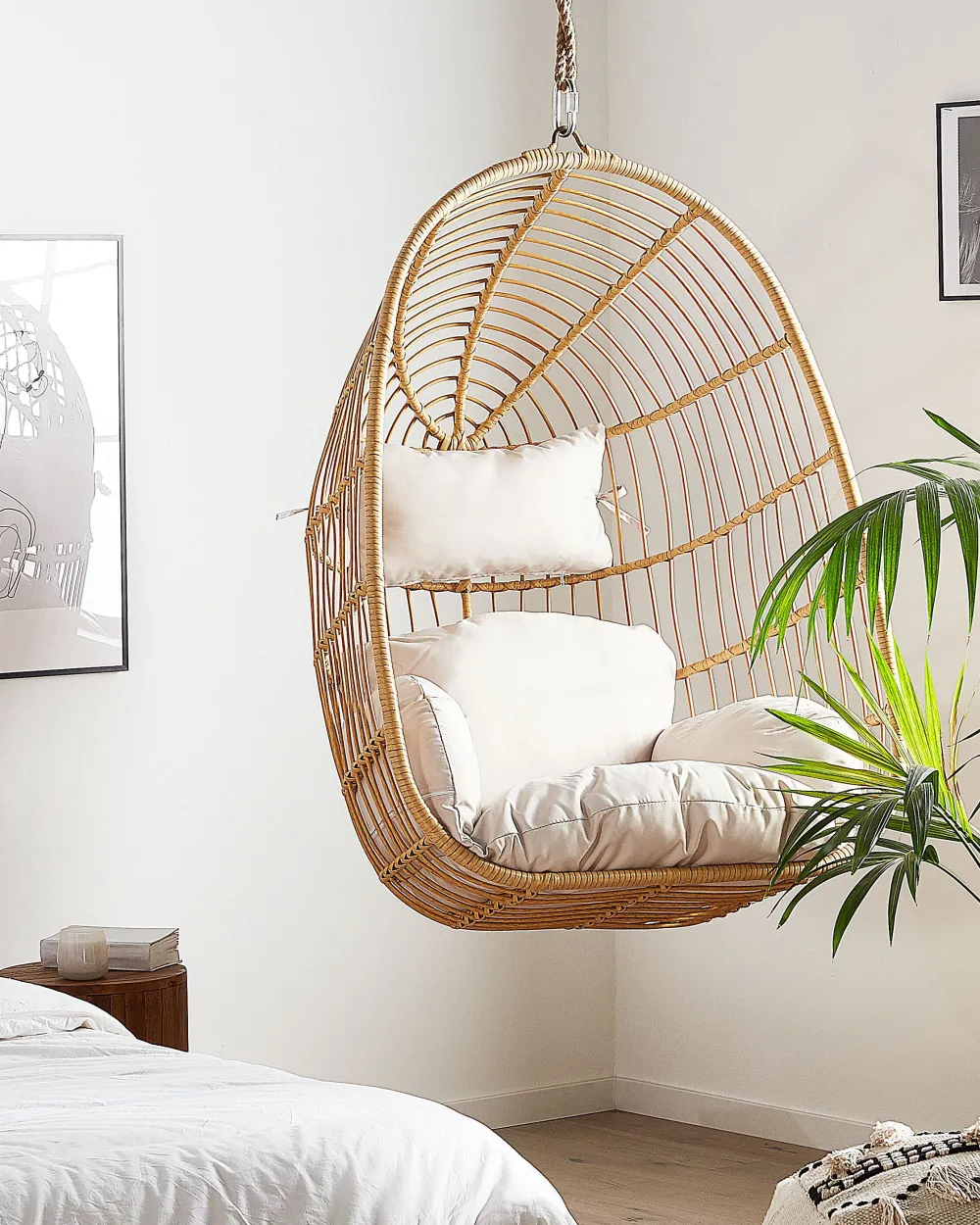 Flash Sale Beliani Riipputuoli Jalustalla Polyrottinki Luonnonvari Casoli