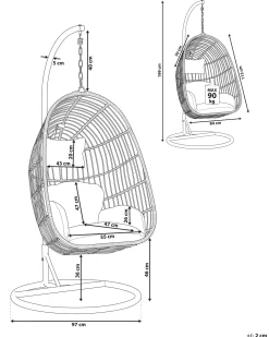 Flash Sale Beliani Riipputuoli Jalustalla Polyrottinki Luonnonvari Casoli