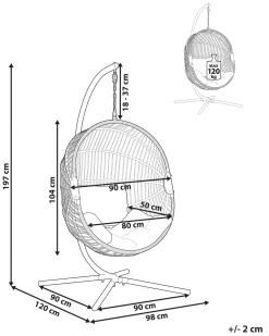 New Beliani Riipputuoli Jalustalla Polyrottinki Valkoinen Acri
