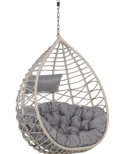 Outlet Beliani Riipputuoli Jalustalla Polyrottinki Harmaa Arsita