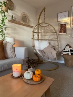 Nojatuolit<Beliani Riipputuoli Jalustalla Polyrottinki Luonnonvari Alba