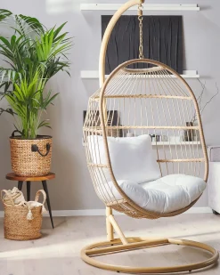 Nojatuolit<Beliani Riipputuoli Jalustalla Polyrottinki Luonnonvari Alba