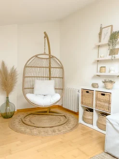 Nojatuolit<Beliani Riipputuoli Jalustalla Polyrottinki Luonnonvari Alba