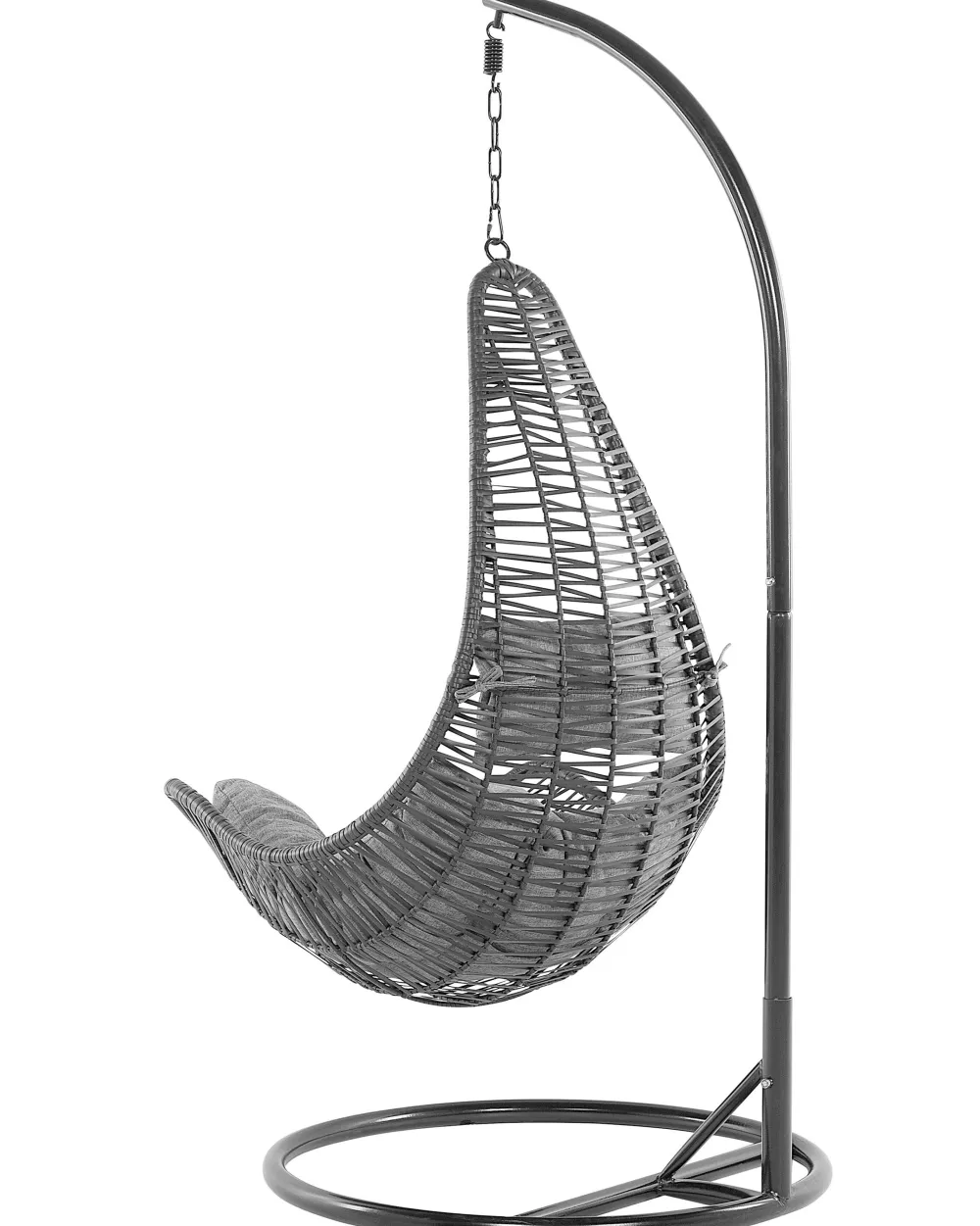 Ulkokalusteet<Beliani Riipputuoli Jalustalla Polyrottinki Musta Atri