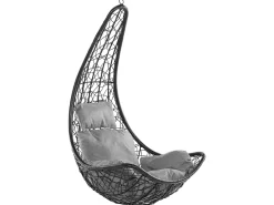 Ulkokalusteet<Beliani Riipputuoli Jalustalla Polyrottinki Musta Atri