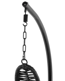 Ulkokalusteet<Beliani Riipputuoli Jalustalla Polyrottinki Musta Atri