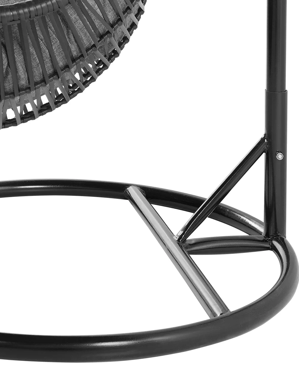 Ulkokalusteet<Beliani Riipputuoli Jalustalla Polyrottinki Musta Atri