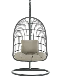 Shop Beliani Riipputuoli Jalustalla Polyrottinki Musta Allera