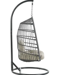 Shop Beliani Riipputuoli Jalustalla Polyrottinki Musta Allera