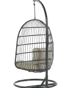 Shop Beliani Riipputuoli Jalustalla Polyrottinki Musta Allera