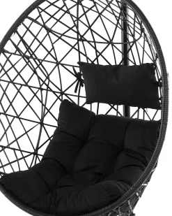 Nojatuolit<Beliani Riipputuoli Jalustalla Polyrottinki Musta Alatri