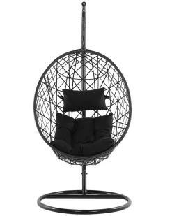 Nojatuolit<Beliani Riipputuoli Jalustalla Polyrottinki Musta Alatri