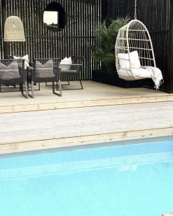 Discount Beliani Riipputuoli Jalustalla Polyrottinki Beige Allera