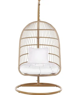 Discount Beliani Riipputuoli Jalustalla Polyrottinki Beige Allera