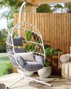 Ulkokalusteet<Beliani Riipputuoli Jalustalla Teras Valkoinen Adria