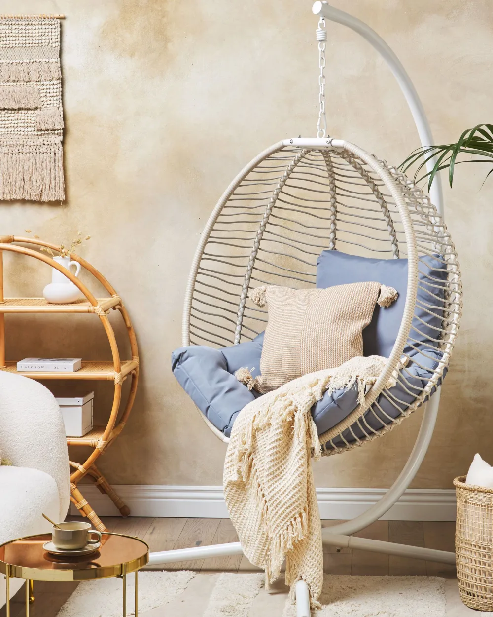 Nojatuolit<Beliani Riipputuoli Jalustalla Teras Valkoinen Arco