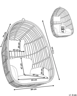Nojatuolit<Beliani Riipputuoli Polyrottinki Harmaa Casoli