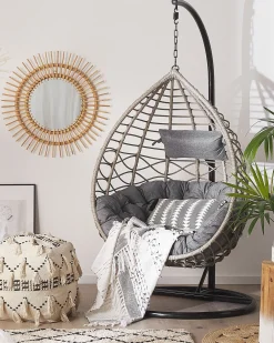 Outlet Beliani Riipputuoli Polyrottinki Harmaa Arsita