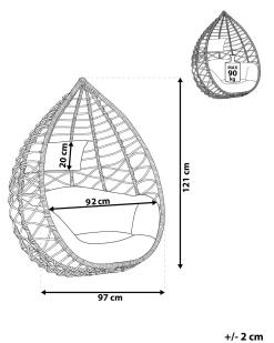 Outlet Beliani Riipputuoli Polyrottinki Harmaa Arsita