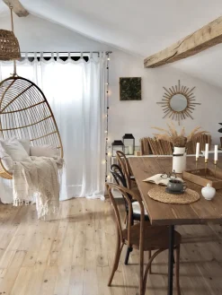 Nojatuolit<Beliani Riipputuoli Polyrottinki Luonnonvari Casoli